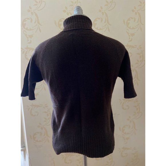 Ladies Size Small Petite Sutton Studio Brown 100% Cashmere Sweater - Picture 3 of 3